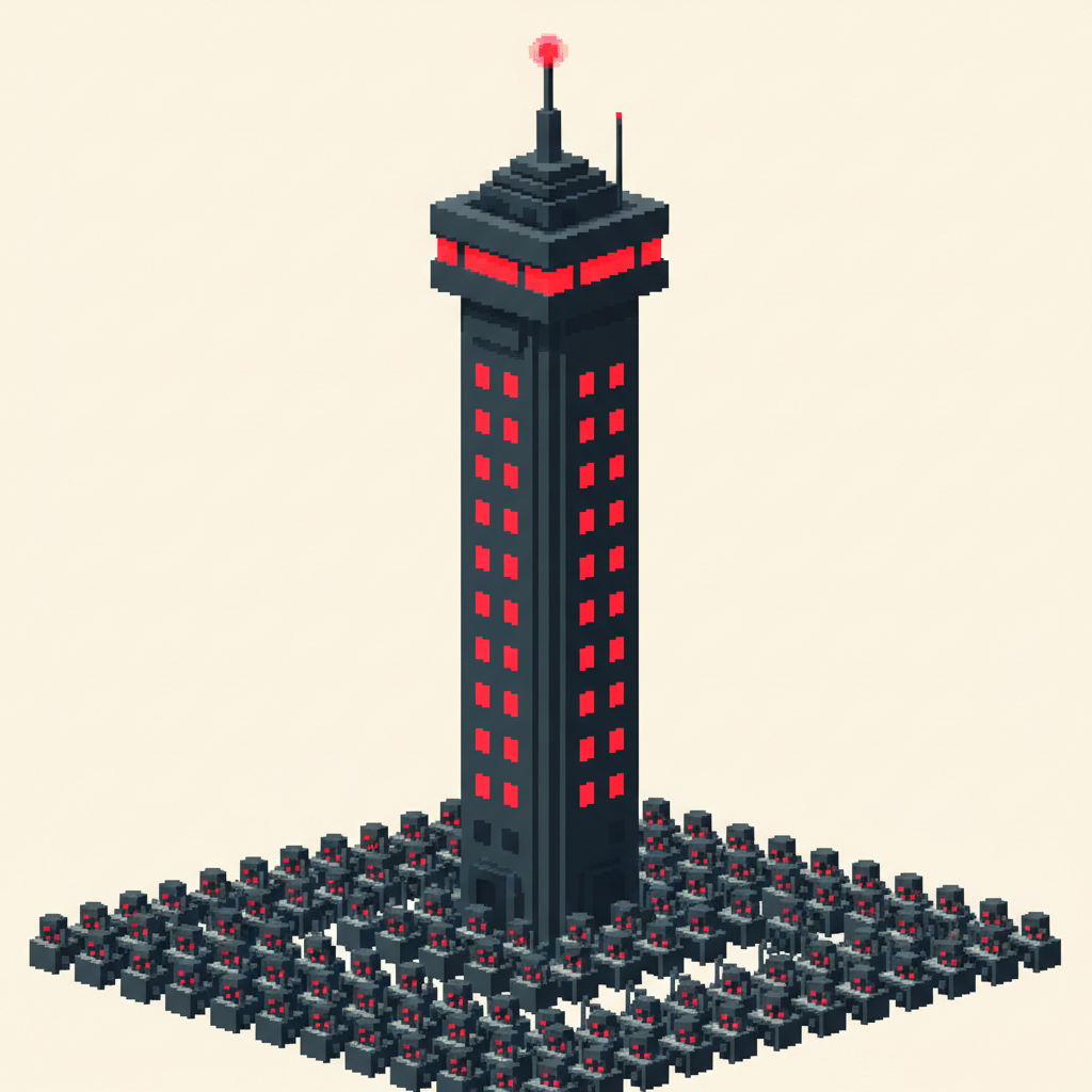 The Tower overseeing a grid of Runners — one command surface directing many agents